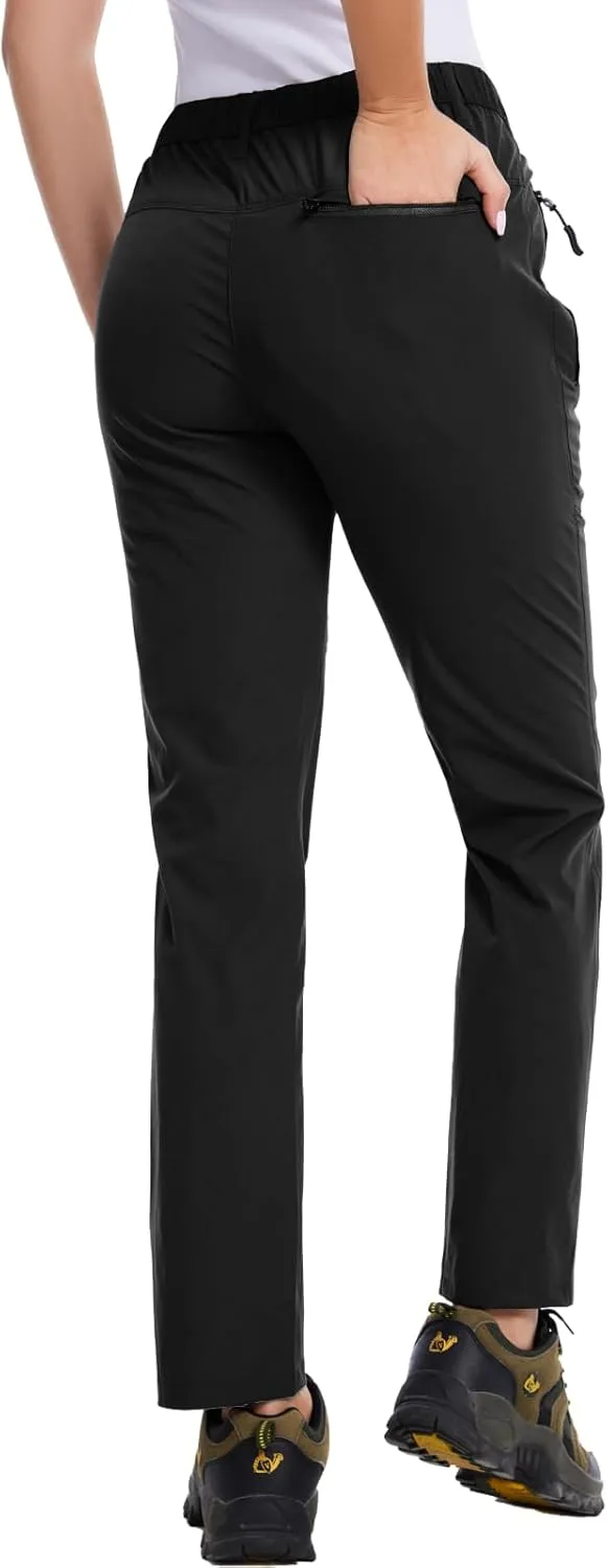 WORK IDEA Women's Hiking Pants Outdoor Water-Resistant Quick Dry Flex Travel Pants Lightweight