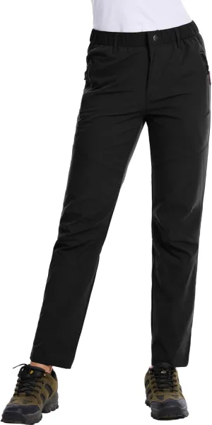 WORK IDEA Women's Hiking Pants Outdoor Water-Resistant Quick Dry Flex Travel Pants Lightweight