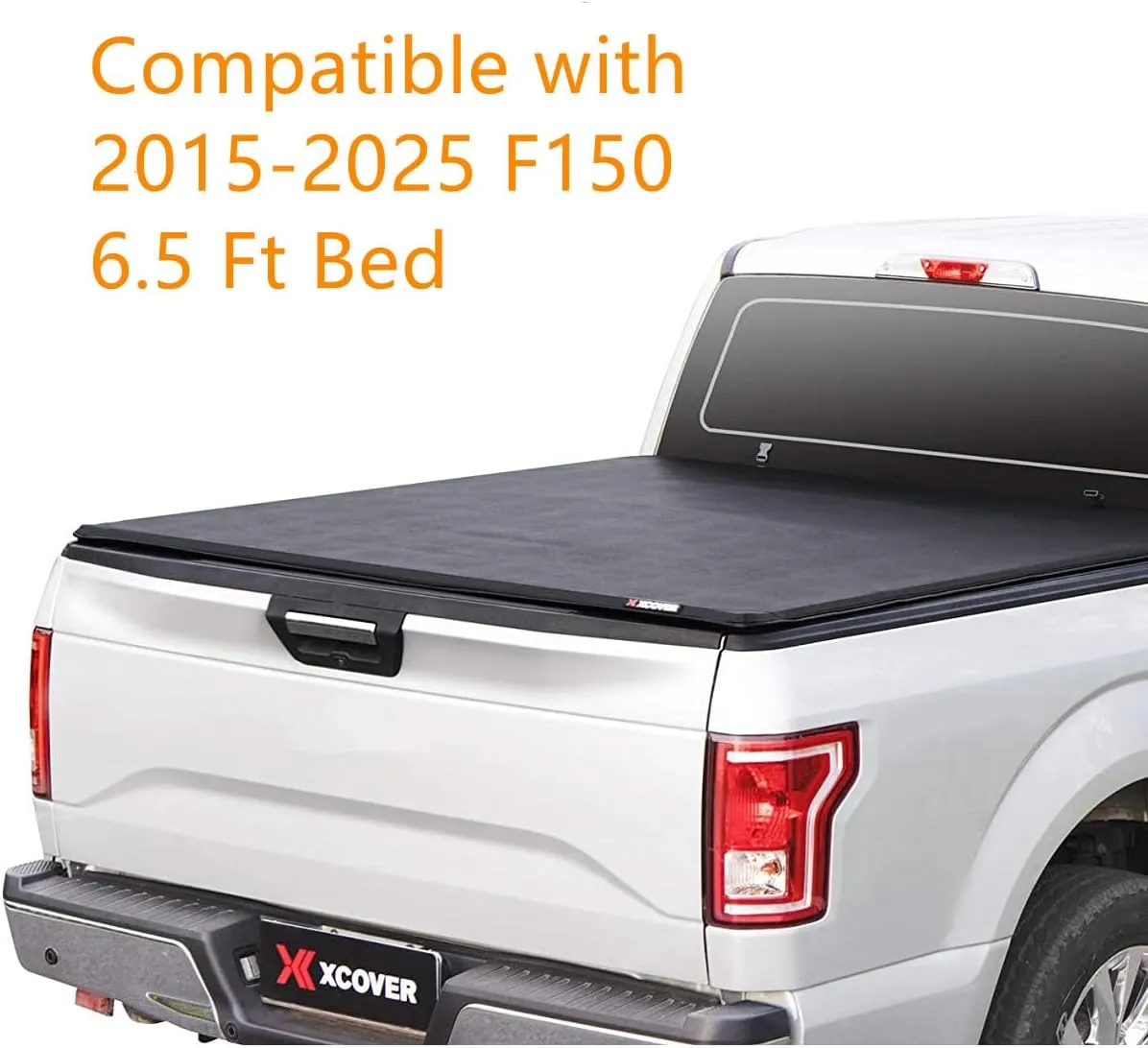 X XCOVER Soft Locking Roll Up Tonneau Cover, Compatible with 2015-2025 F150 Pickup 6.5 Ft Bed