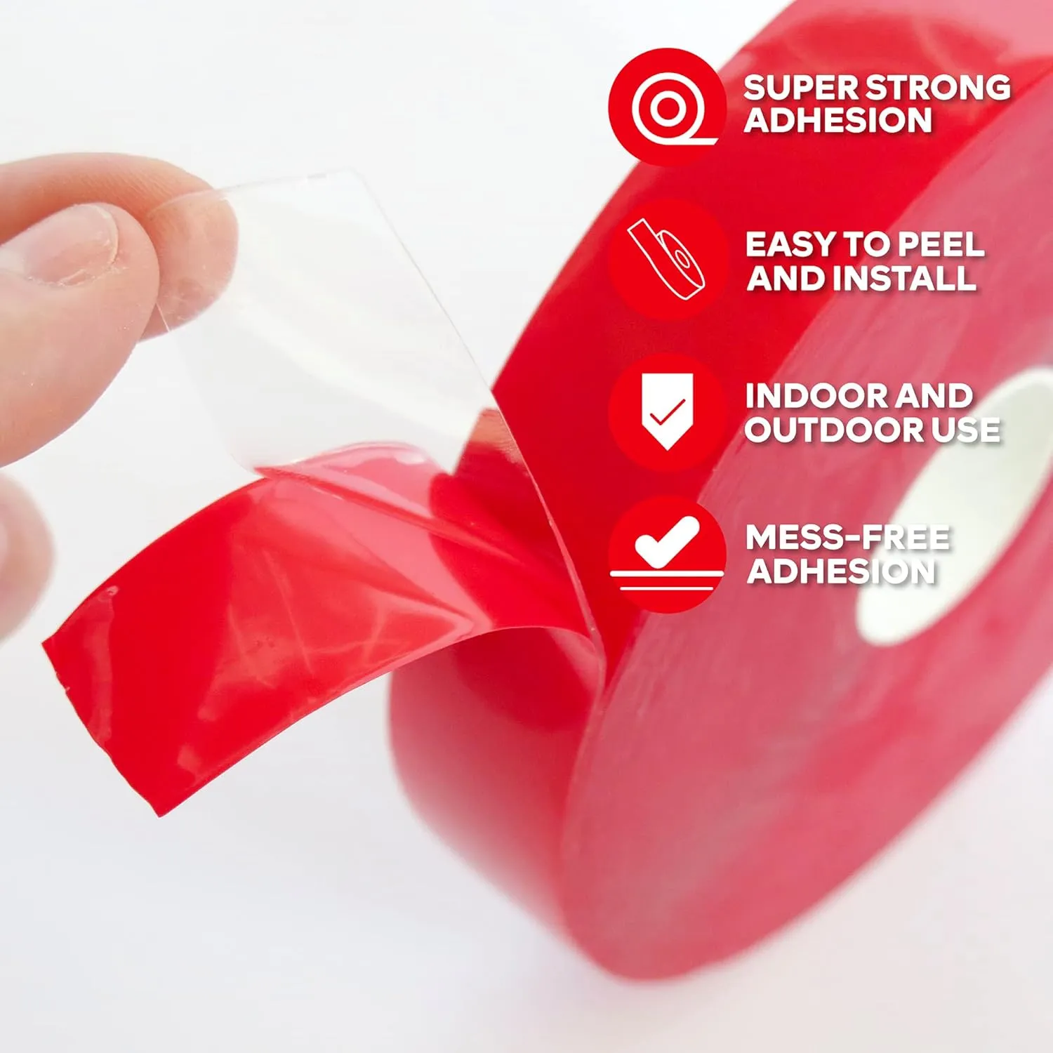 XFasten Acrylic Mounting Tape, 2-Inch x 450-Inch - Outdoor and Indoor Super Strong Double Sided Weatherproof Mounting Tape, Removable