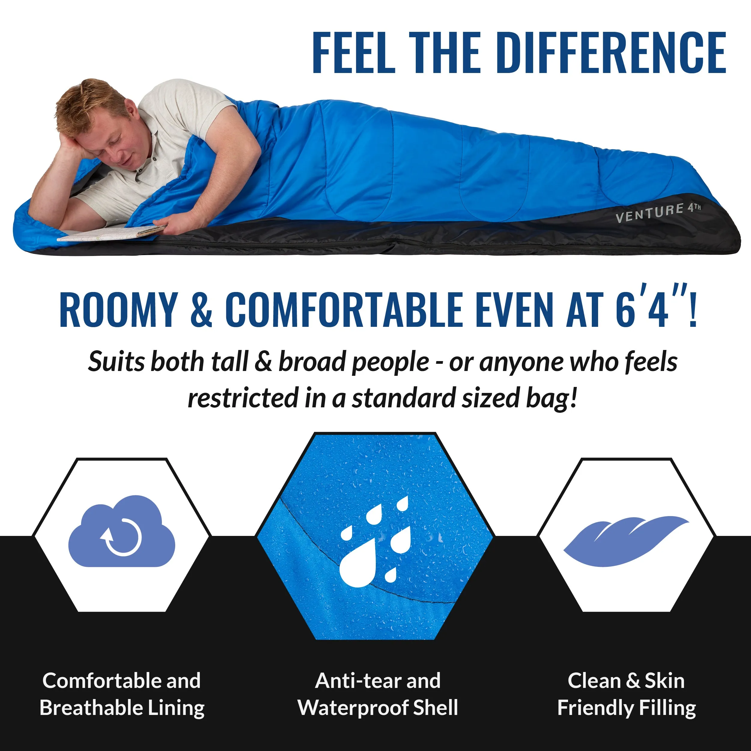 XXL Sleeping Bag for Big and Tall Campers