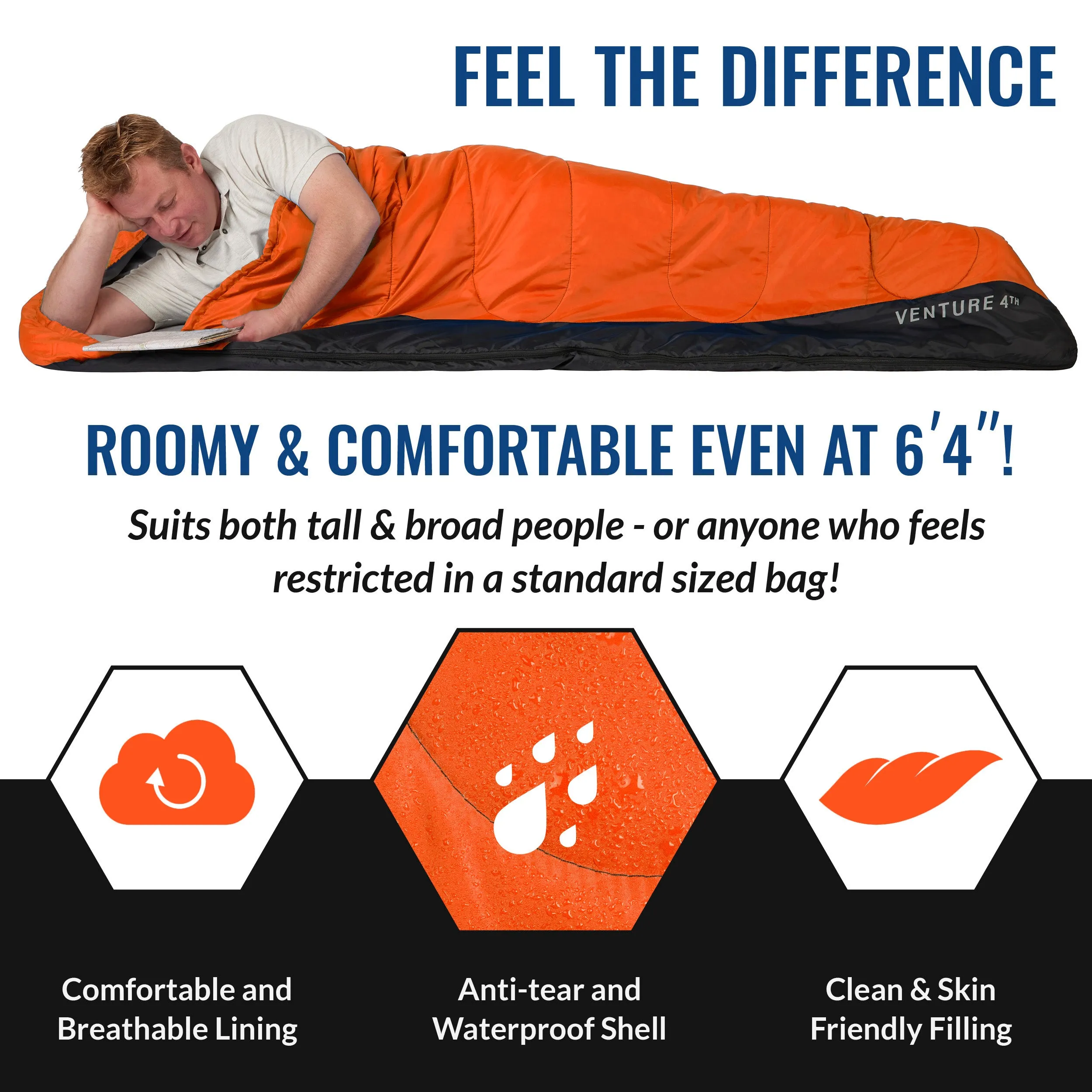 XXL Sleeping Bag for Big and Tall Campers
