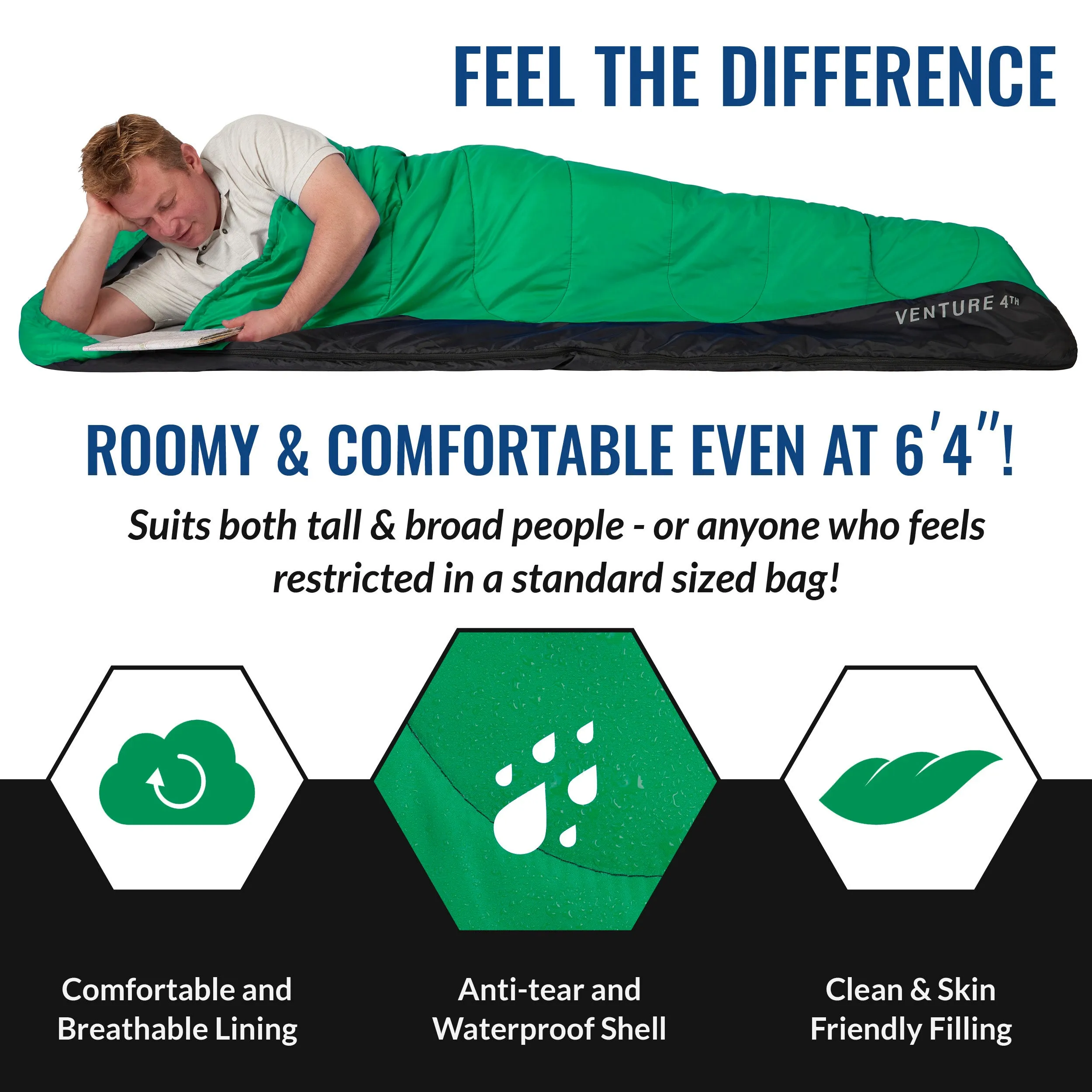 XXL Sleeping Bag for Big and Tall Campers