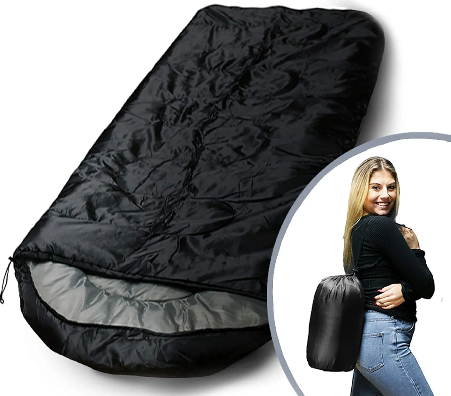 Yacht & Smith 1 Pack Camping Lightweight Sleeping Bag – 3 Season Warm & Cool Weather – Outdoor Gear, Adults and Kids, Hiking, Waterproof, Compact, Sleeping Bags Bulk Wholesale