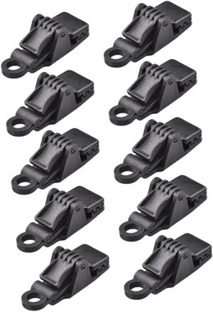 Yardwe 10 Pcs Mesh Tarp Clips Heavy Duty Tent Fastener Clamps Outdoor Camping Tent Fixing Clamps