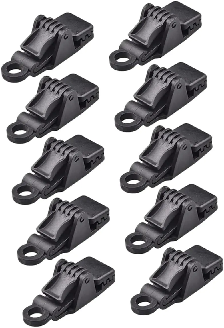 Yardwe 10 Pcs Mesh Tarp Clips Heavy Duty Tent Fastener Clamps Outdoor Camping Tent Fixing Clamps