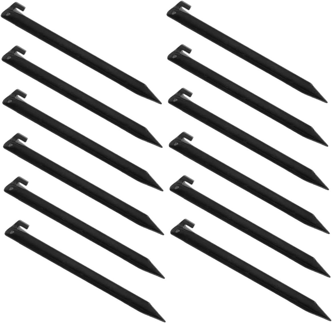 Yardwe 12 Pcs Heavy Duty Plastic Tent Stakes for Outdoor Use Durable Ground Pegs for Camping Beach Lawn and Garden Essential Accessories for Secure Tarp and Canopy Installation