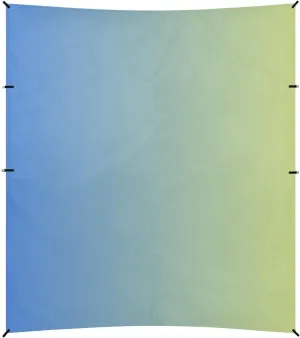 Yellow Blue Gradient Foldable Beach Canopy UPF50  Protection Water-Resistant Large Sun Shade with Sturdy Poles, Sandbags and Shovel for Camping, Picnics, Backyard