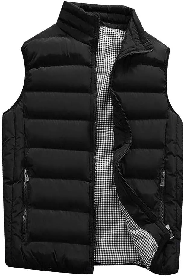 Ymosrh Men's Puffer Jackets Lightweight Packable Vest Jacket Insulated Thermal Puffy Winter Jackets for Running, S-5XL