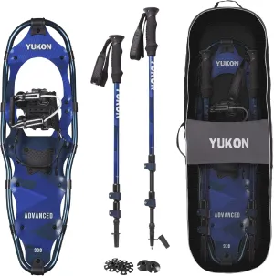 Yukon Charlie's Advanced Snowshoe Kit, Includes Snowshoes, Trekking Poles and Travel Bag