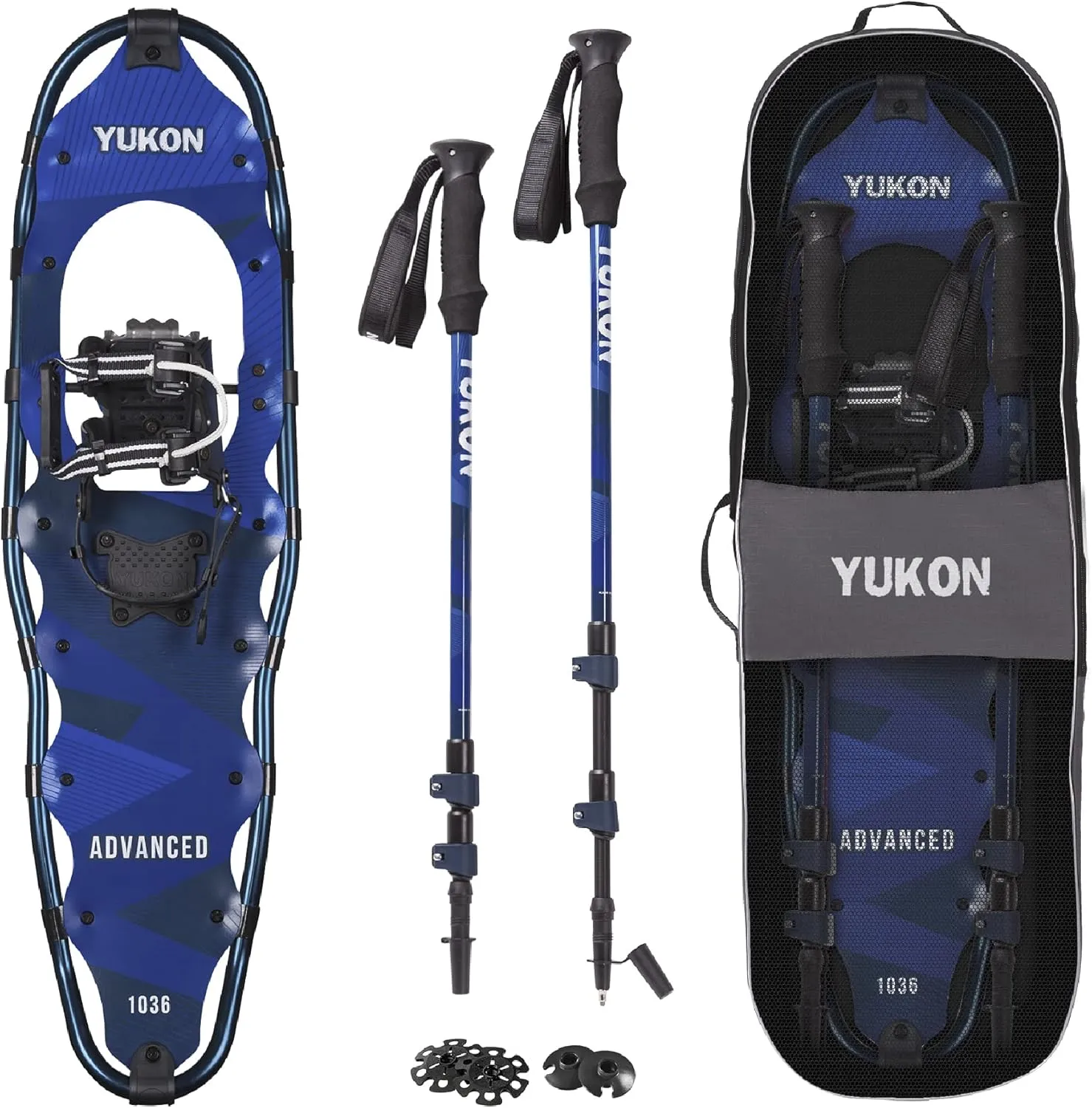 Yukon Charlie's Advanced Snowshoe Kit, Includes Snowshoes, Trekking Poles and Travel Bag