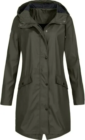 ZEFOTIM Raincoat for Women with Hood Waterproof Light Weight Casual Raincoat with Pockets Zip Up Hiking Jackets Clothes
