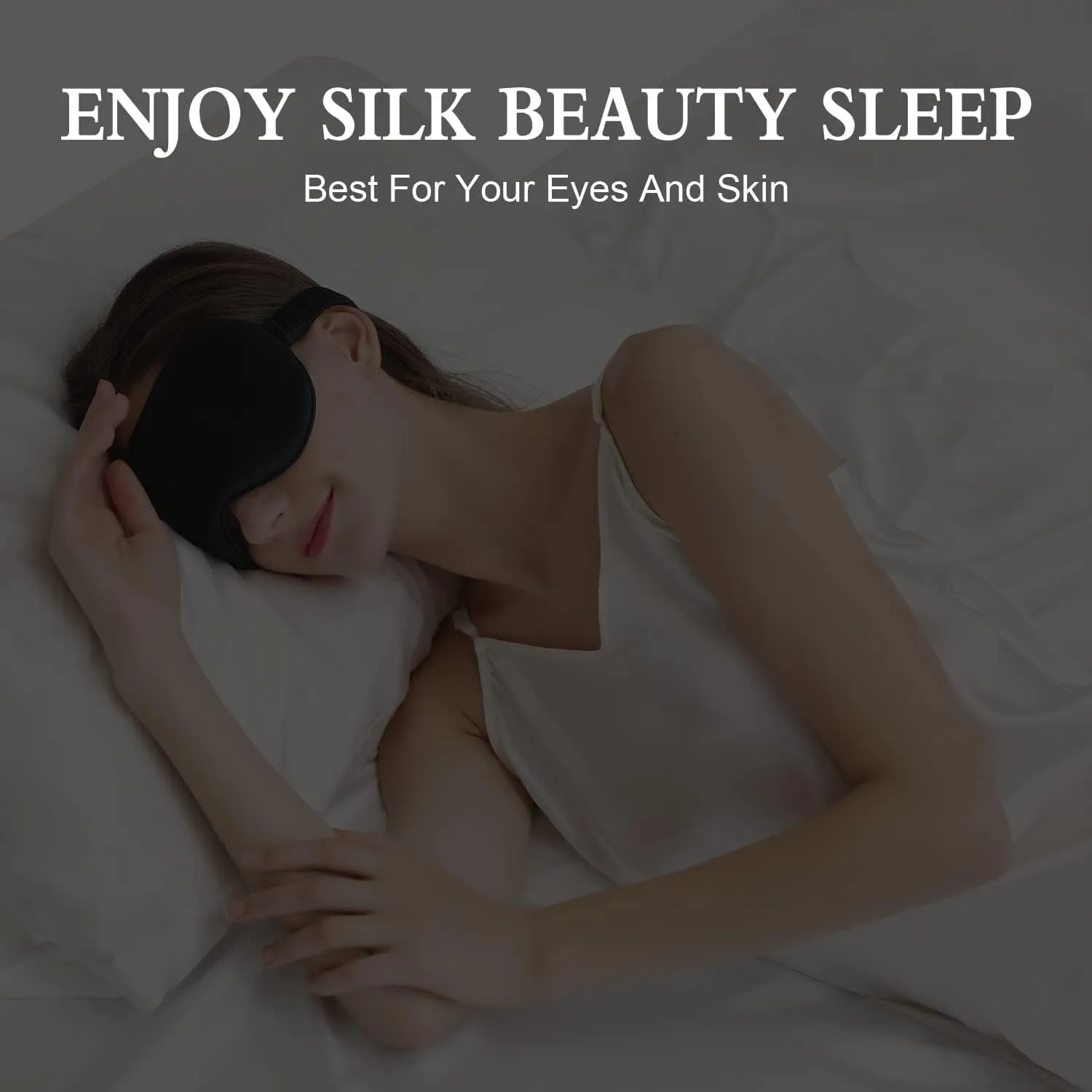 ZIMASILK Adjustable 22 Momme 100% Pure Mulberry Silk Sleep Mask, 3D Contoured Cup Eye Mask for Sleeping, Super Soft Breathable Blindfold, Perfect Blocks Light for Sleeping. (Beige)