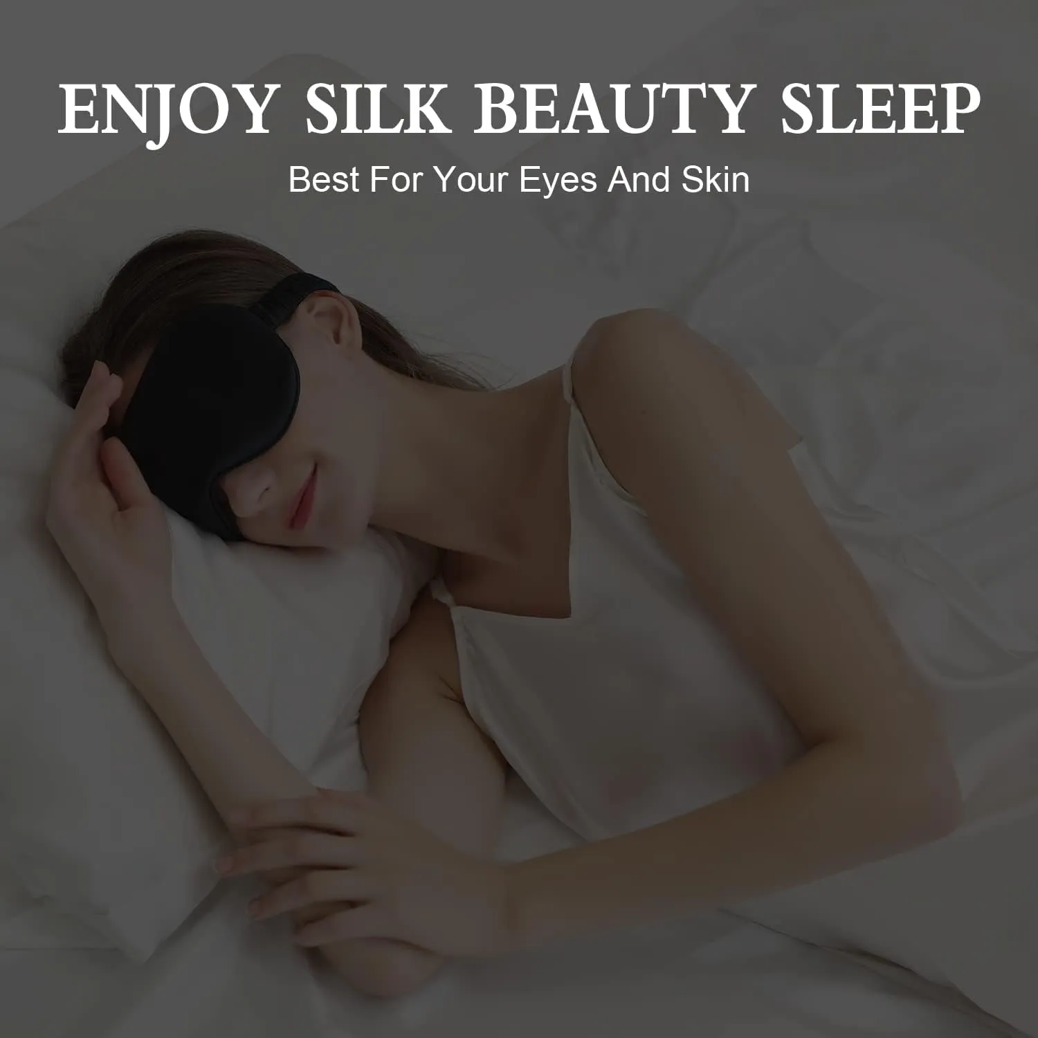 ZIMASILK Adjustable 22 Momme 100% Pure Mulberry Silk Sleep Mask, 3D Contoured Cup Eye Mask for Sleeping, Super Soft Breathable Blindfold, Perfectly Blocks Light for Sleeping. (Gray Purple)